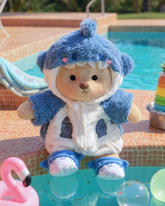 Fluffy Shark Bear | Handmade Jointed Teddy Bear Gift