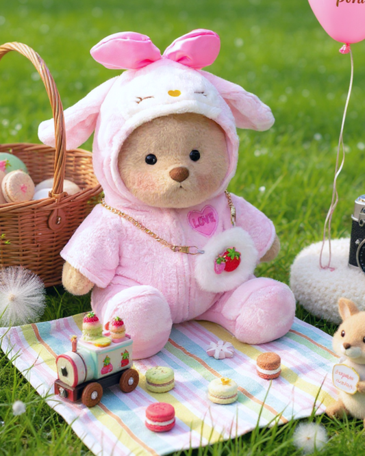 Love Strawberry Bear | Handmade Jointed Teddy Bear Gift